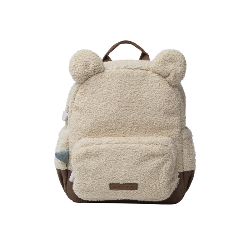 Sac à dos isotherme en bouclettes Roi des Forêts beige