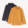 Lot de 2 sous-pulls unis à col roulé pour bébé garçon