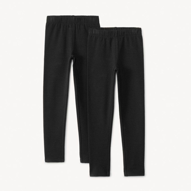 Lot de 2 leggings unis fille