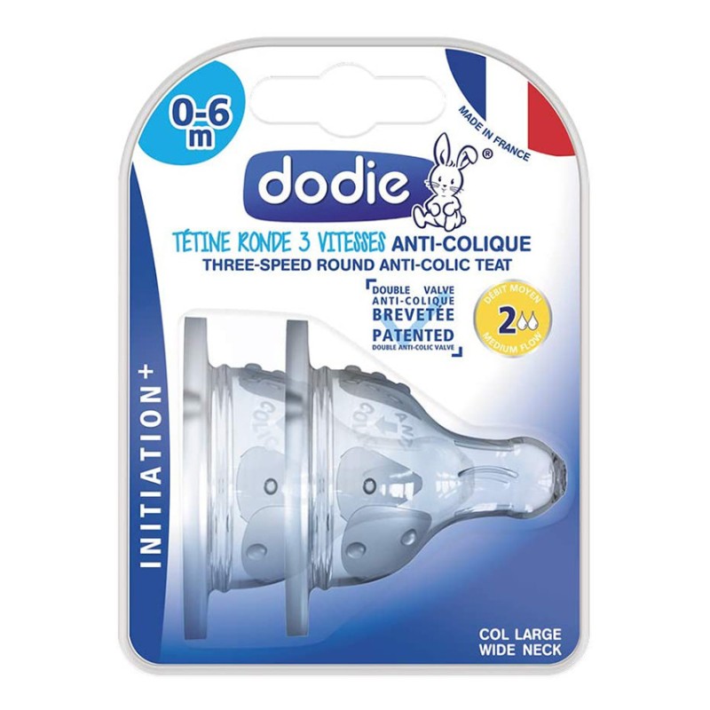 Tétine Initiation+ Ronde 3 Vitesses Anti-Colique Débit 2 - 0