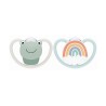 Lot de 2 sucettes en silicone 0-6M Space grenouille/arc-en-c