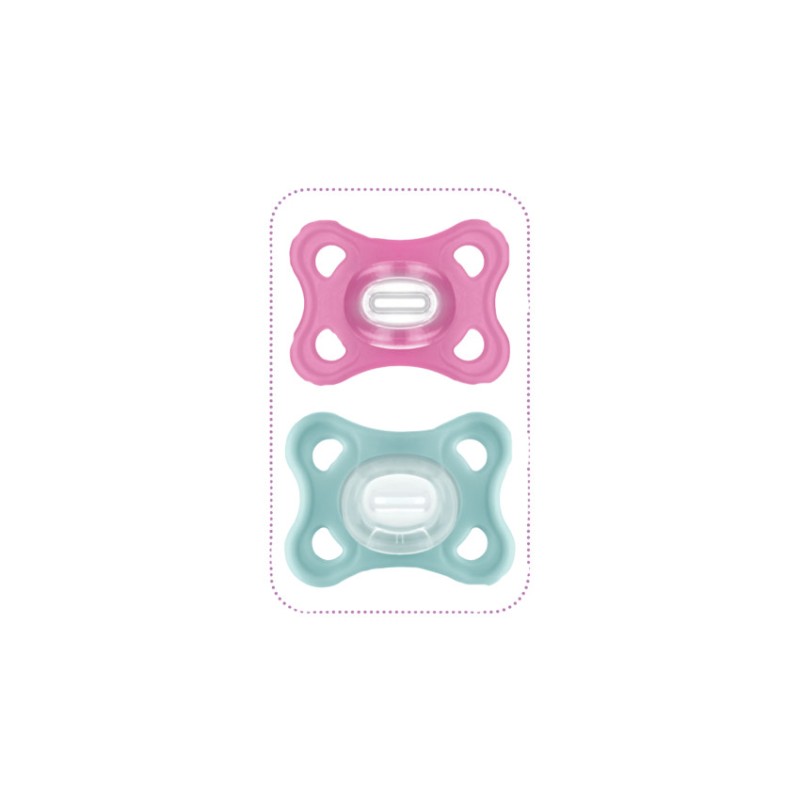 Lot de 2 sucettes en silicone 2/6M - Comfort Rose