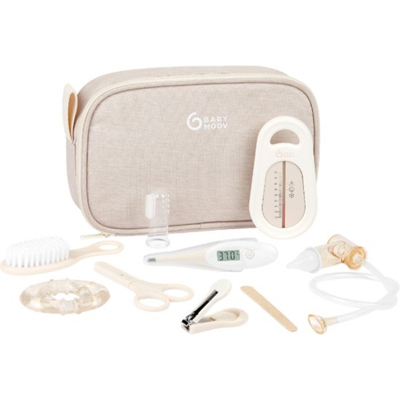 Trousse de toilette bébé avec 9 accessoires sand