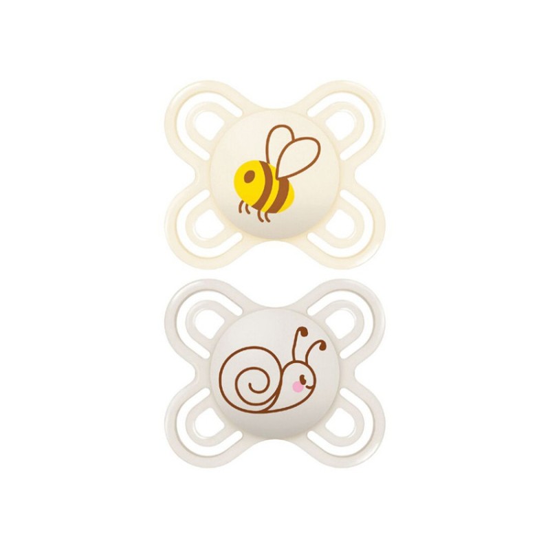Lot de 2 sucettes silicone Perfect 0-2M animaux (modèle aléa