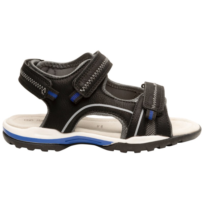 Sandales velcro en simili cuir avec détails bleus garçon