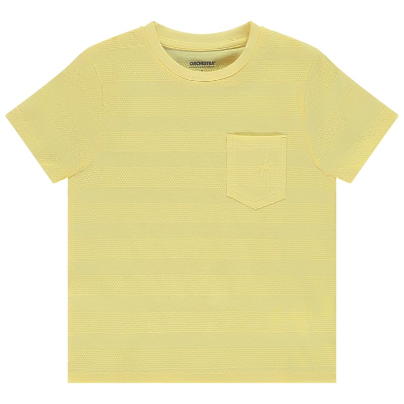 T-shirt manches courtes uni effet bandes texturées garçon