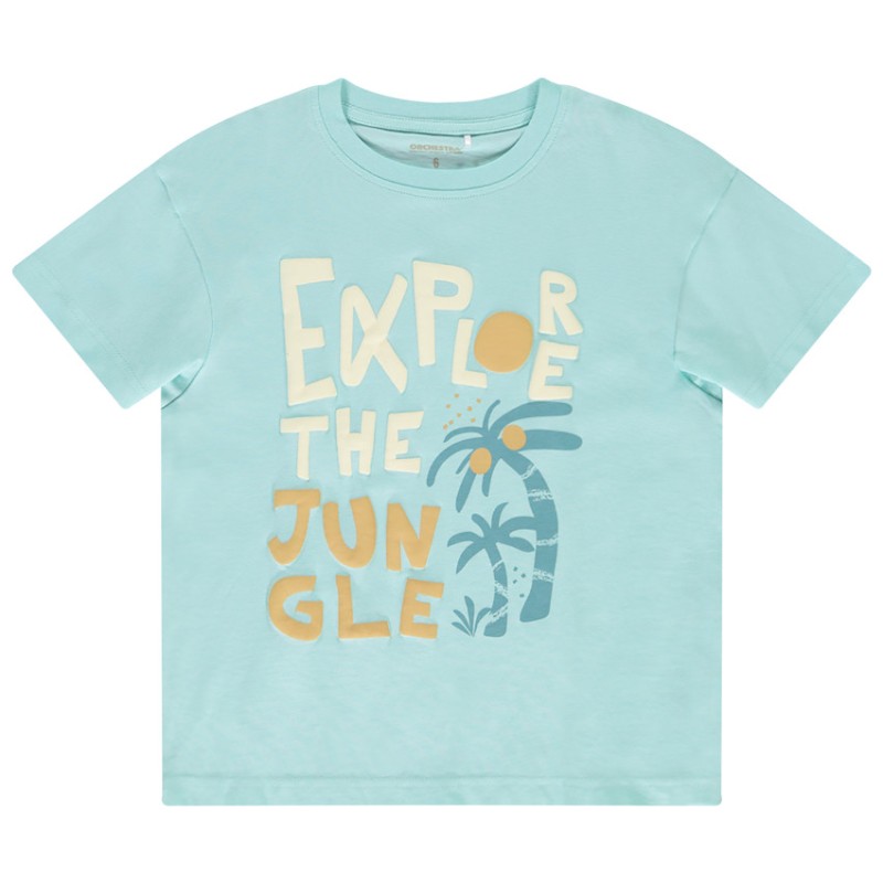 T-shirt manches courtes puff print textuel garçon