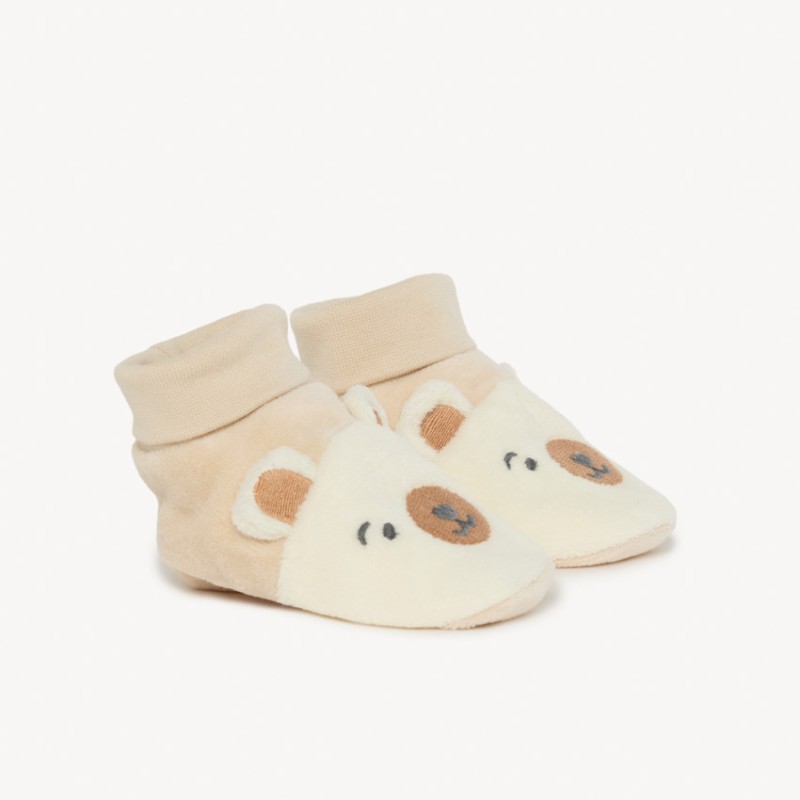 Chaussons ludiques en velours ours pour bébé