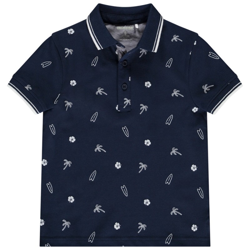 Polo manches courtes imprimé surf garçon