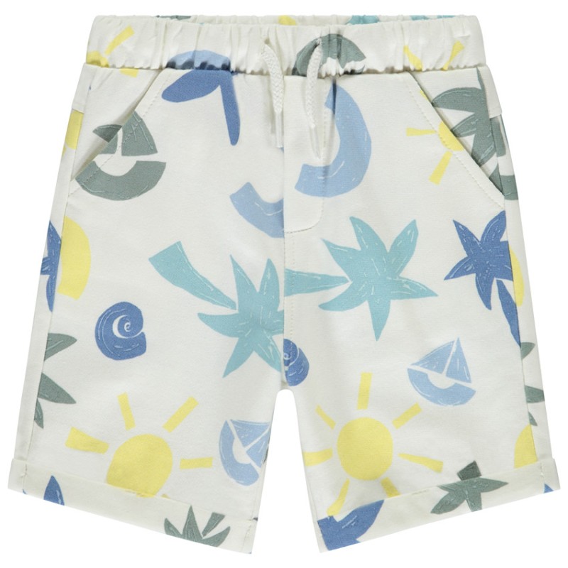 Bermuda molleton imprimé arty fantaisie pour bébé garçon