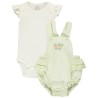 Ensemble 2 pièces avec barboteuse rayée pour bébé fille