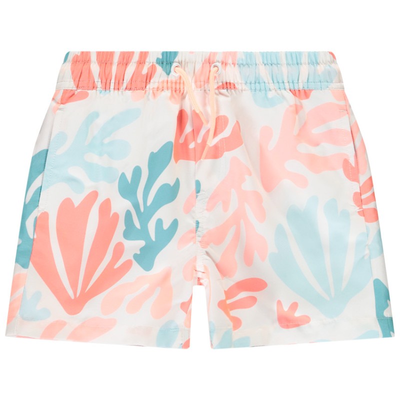Short de bain imprimé coraux colorés garçon