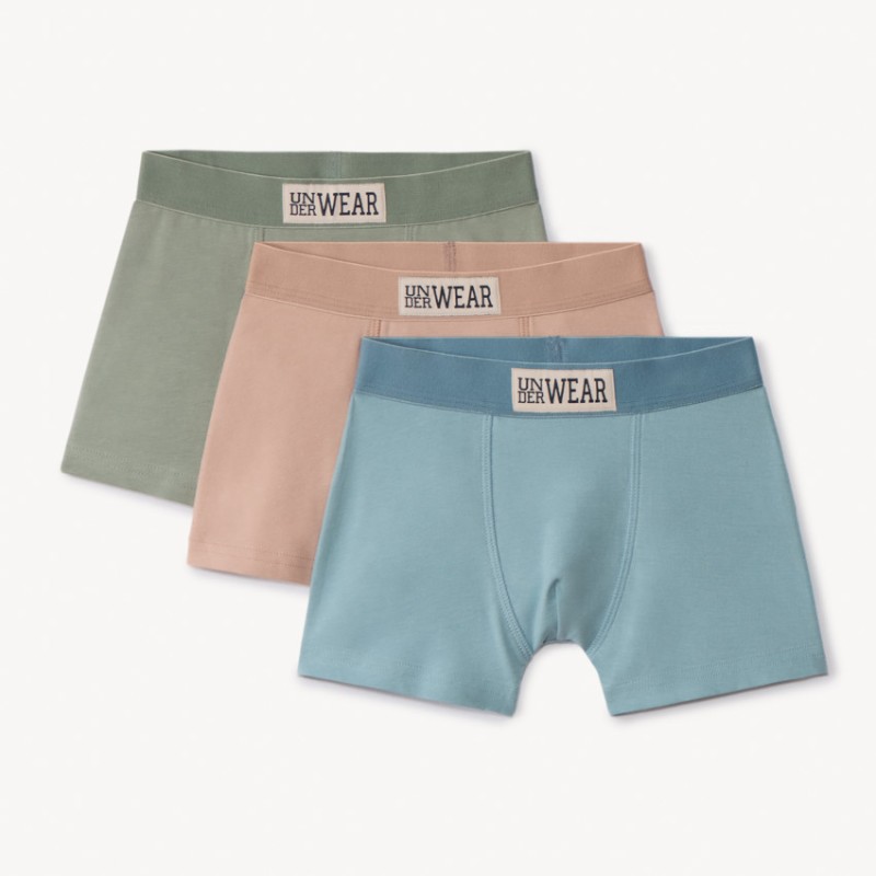 Lot de 3 boxers unis garçon