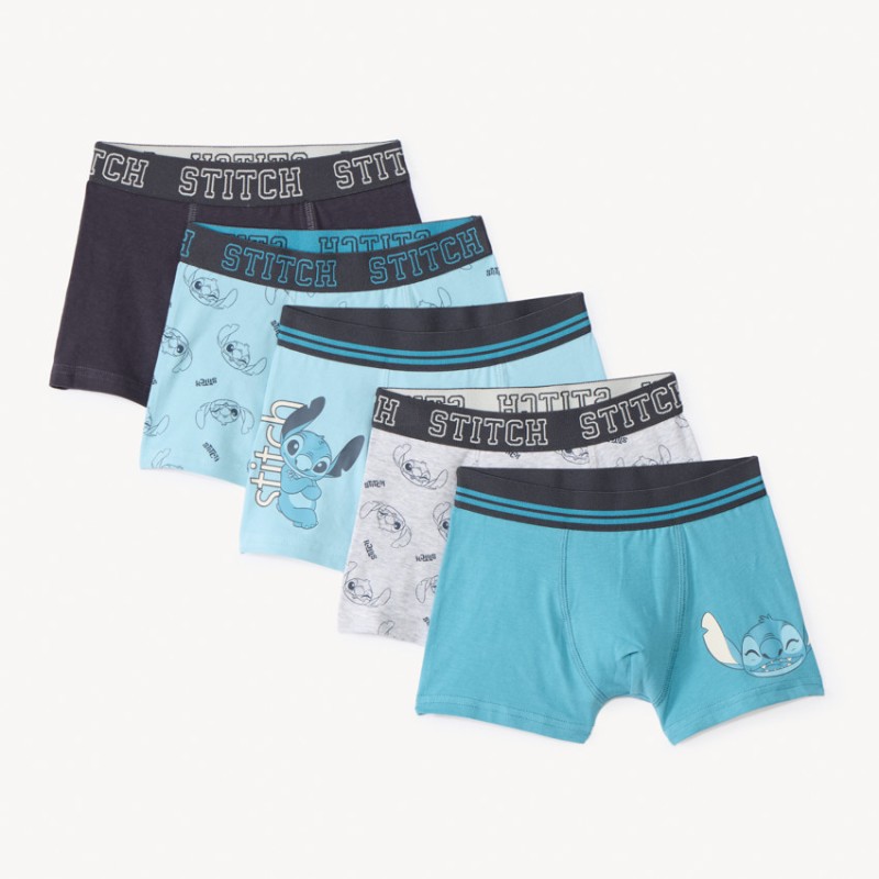 Lot de 5 boxers imprimé Stitch Disney garçon