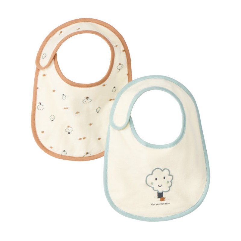 Lot de 2 bavoirs motifs arbres pour bébé garçon