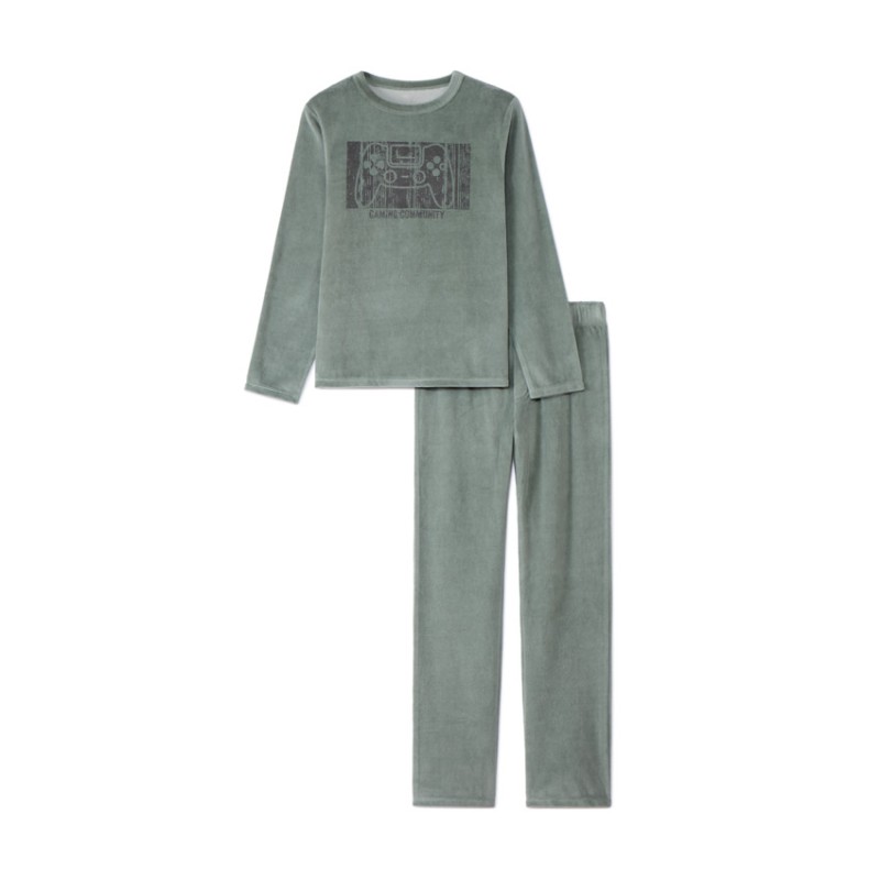 Set pyjama 2 pièces en velours fantaisie garçon