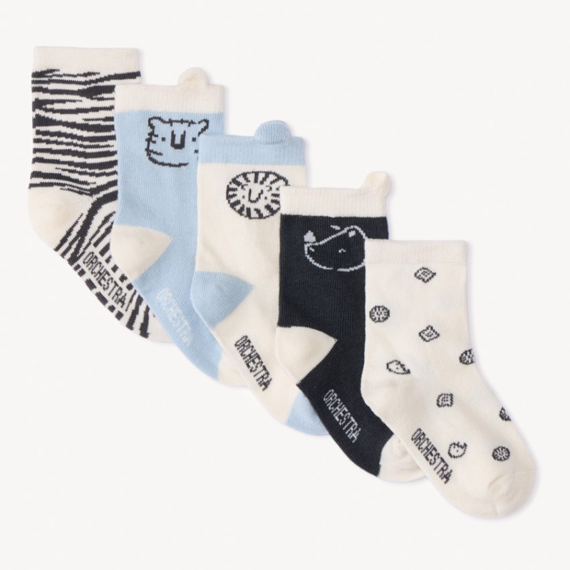 Lot de 5 paires de chaussettes savane pour bébé garçon