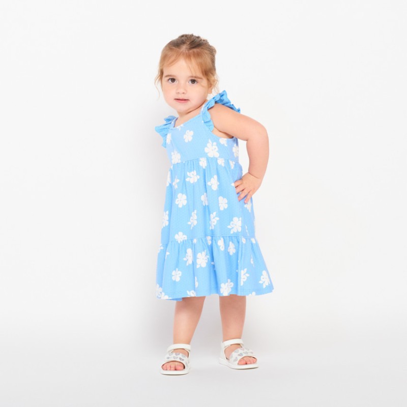 Robe en maille cloquée imprimé fleurs pour bébé fille