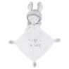Doudou plat en velours avec peluche lapin