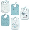 Lot de 5 bavoirs en jersey prints renards