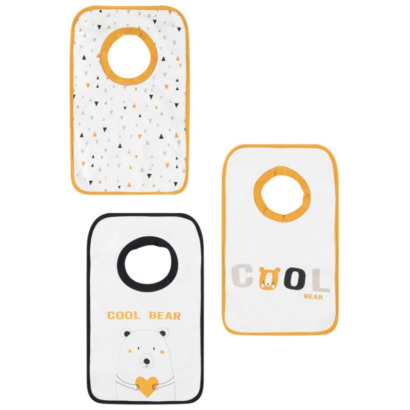 Lot de 3 bavoirs à enfiler à motifs fantaisie