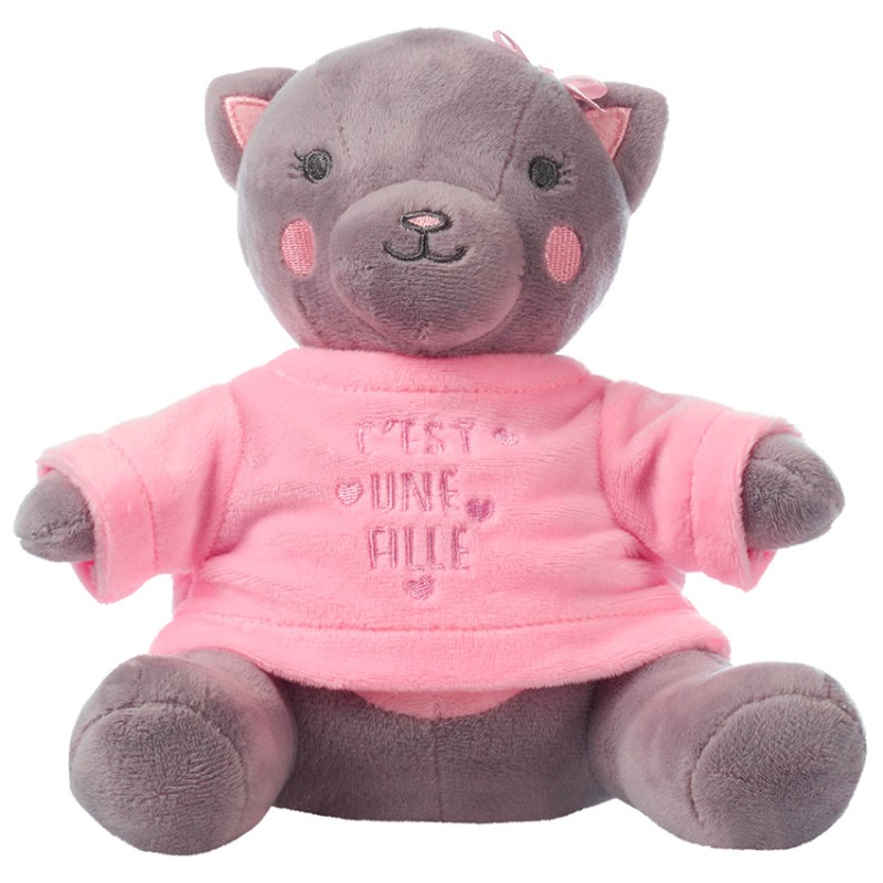 Habillage pour peluche annonce de naissance "c'est une fille
