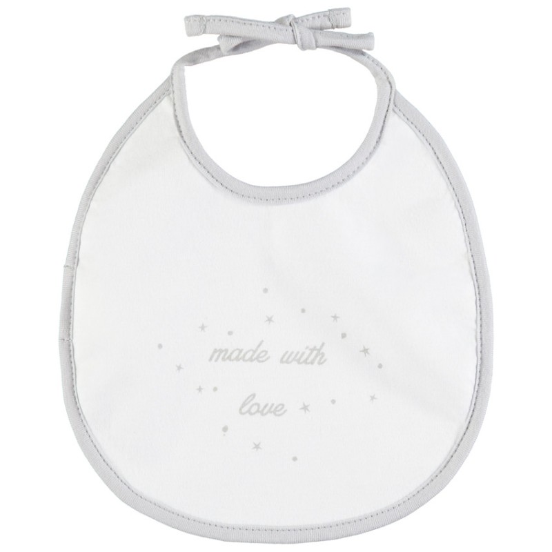 Bavoir en coton made with love à nouer