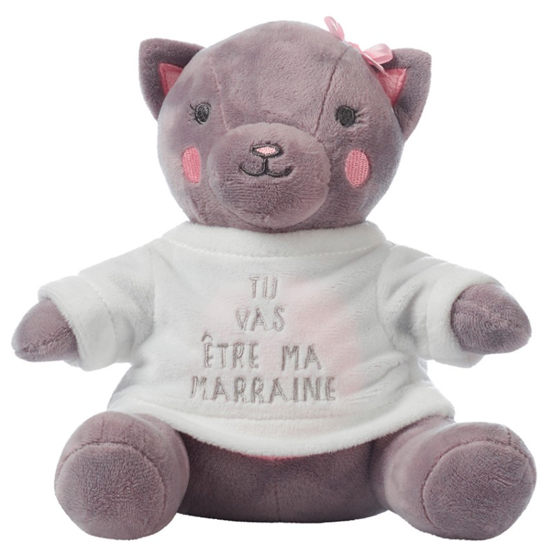 T-shirt d'habillage nounours "Tu vas être marraine"