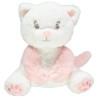 Chat en peluche à détails brodés