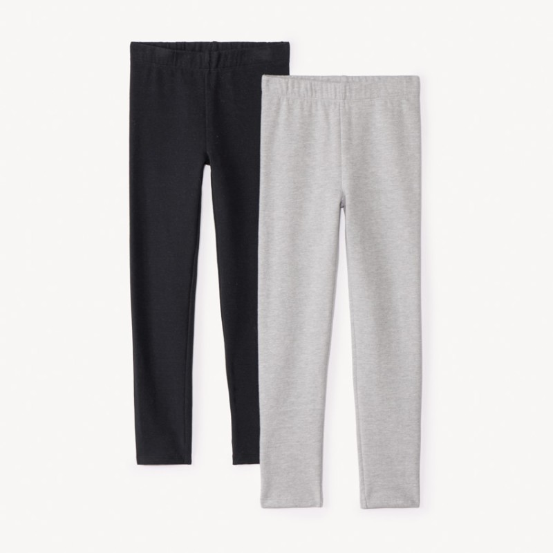Lot de 2 caleçons unis en molleton gratté fille