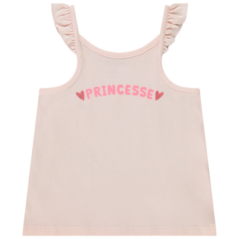 Débardeur uni avec print fantaisie pailleté pour bébé fille
