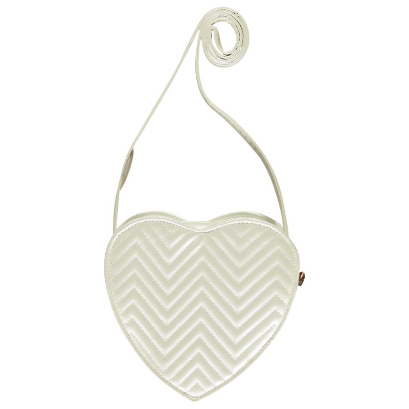 Sac bandoulière cœur en simili cuir matelassé pour fille