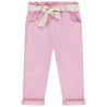 Pantalon en toile avec ceinture imprimée pour bébé fille