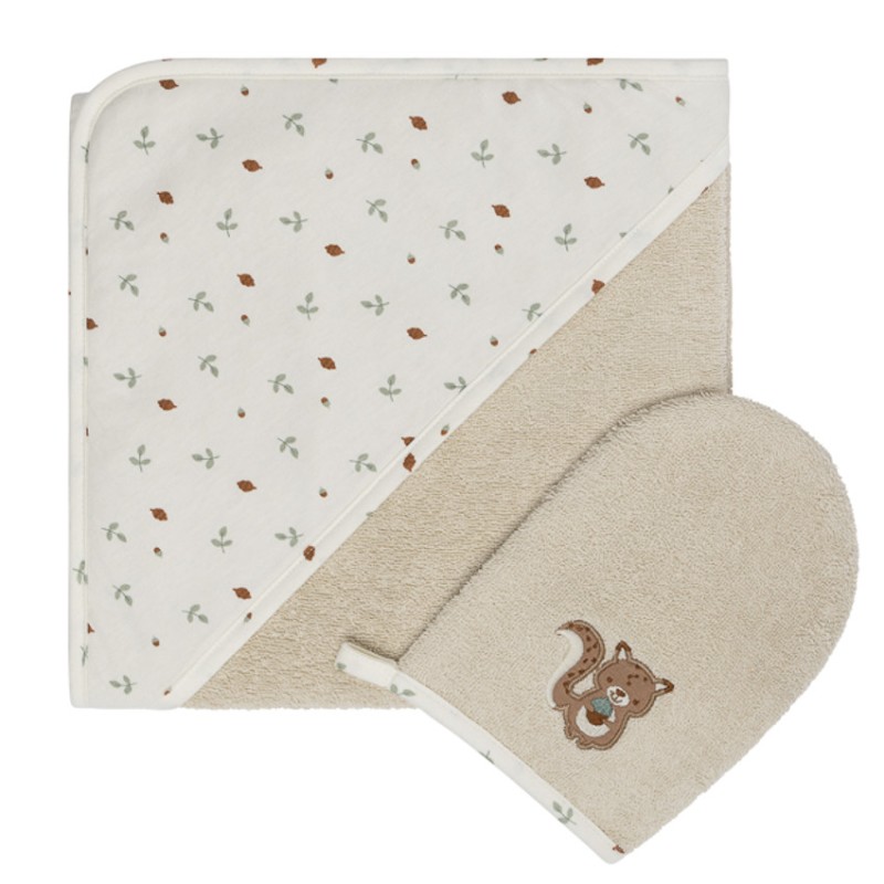 Set de bain avec cape et gant de toilette Roi des Forêts bei