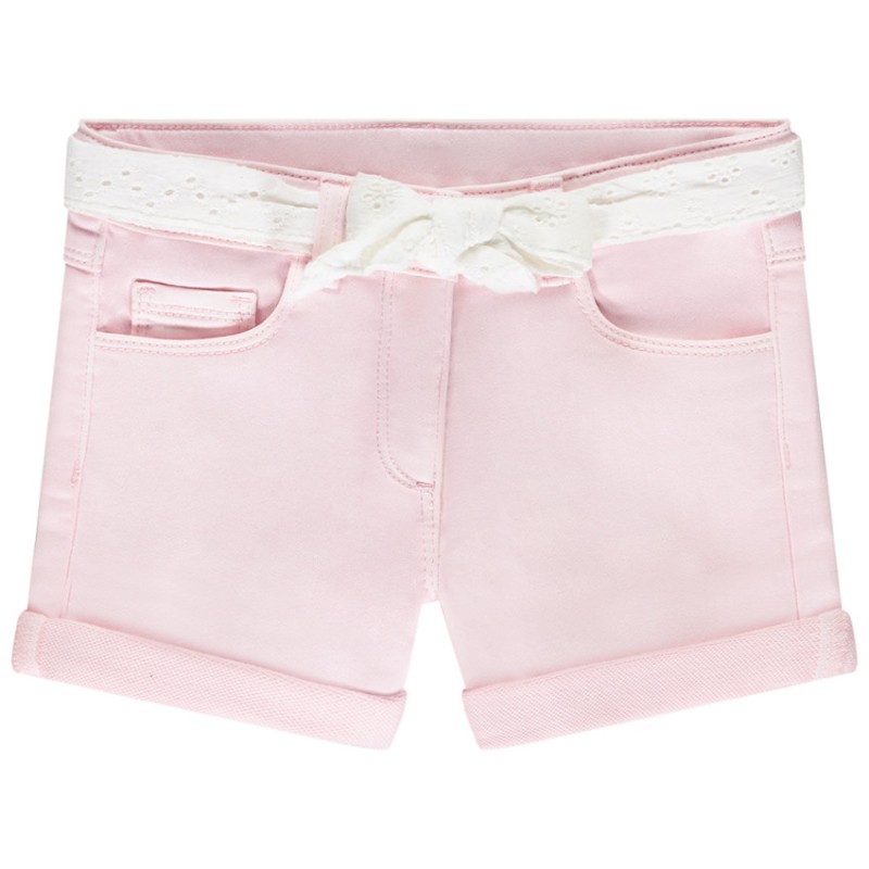 Short effet jean avec ceinture en broderie anglaise fille