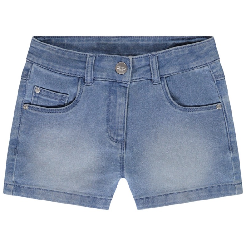 Short en denim effet délavé fille