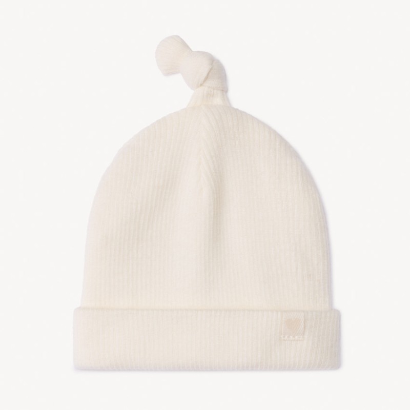 Bonnet de maternité uni en maille côte pour bébé fille