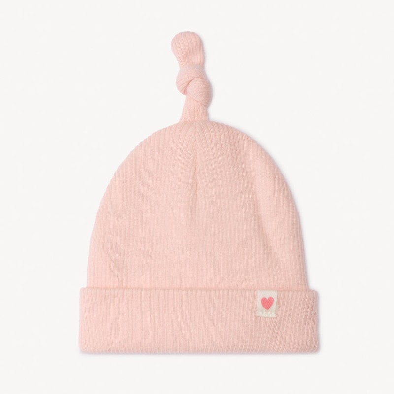Bonnet de maternité uni en maille côte pour bébé fille
