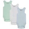 Lot de 3 bodies sans manches unis pour bébé garçon