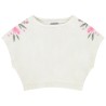 Crop top oversize élastiqué à manches courtes fille