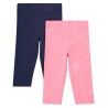 Lot de 2 leggings courts unis print logo fille