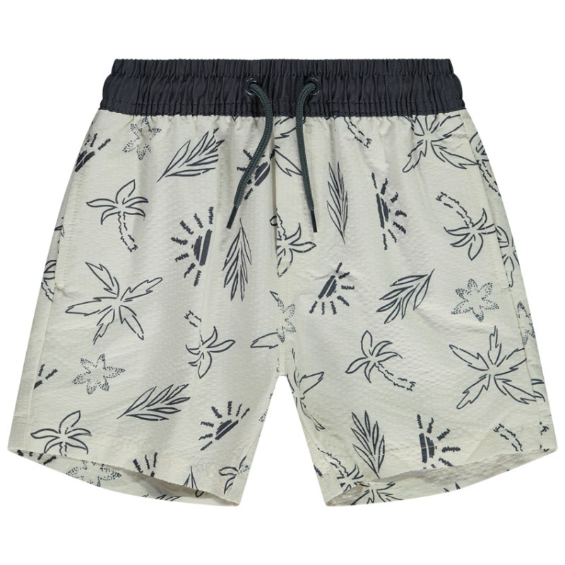Short de bain en seersucker imprimé fantaisie pour garçon