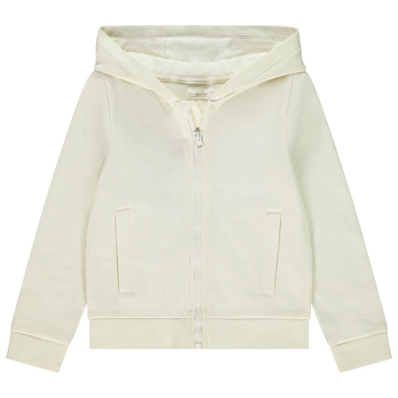 Gilet en molleton uni à capuche fille