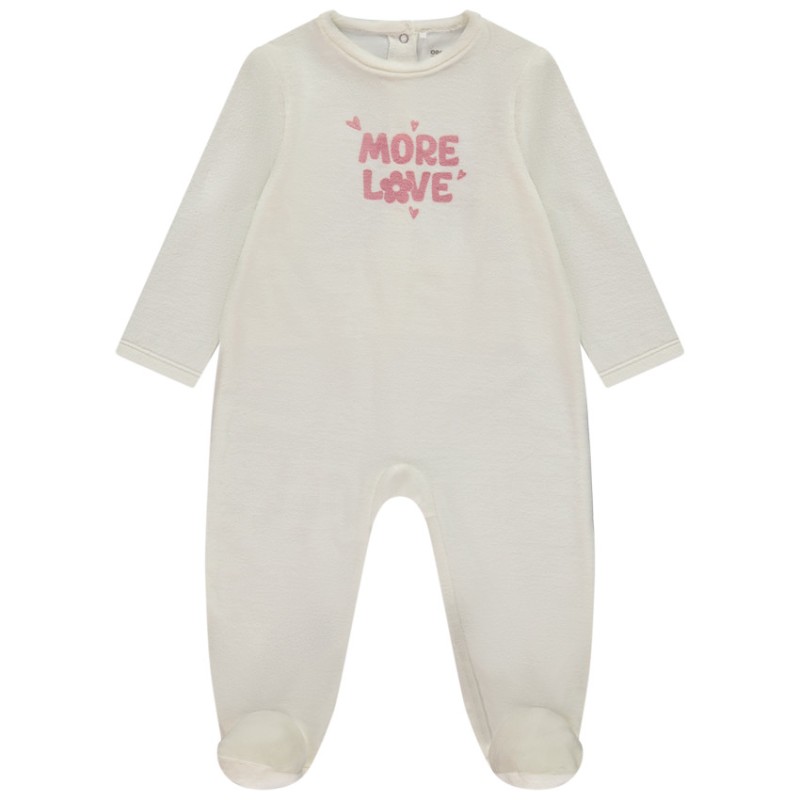 Dors-bien velours print More Love pour bébé fille