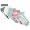 Lot de 5 paires de chaussettes courtes unies et rayées pour 