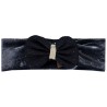 Bandeau pailleté bi-matière à nœud pour bébé fille
