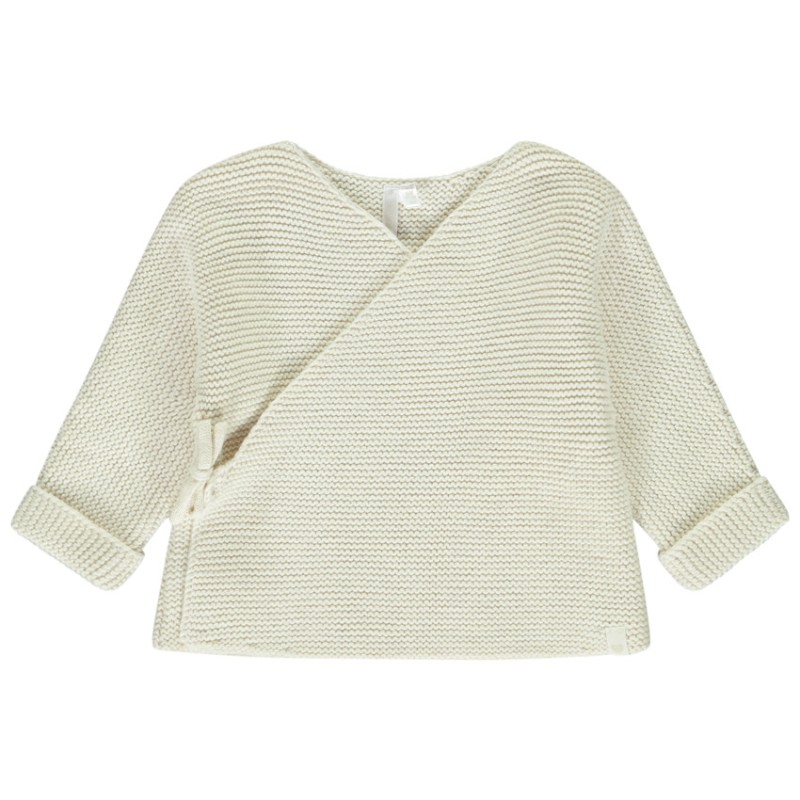 Gilet cache effet cœur uni en tricot pour bébé