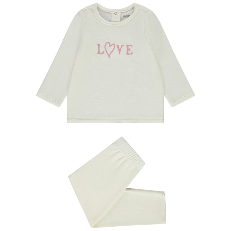 Pyjama long 2 pièces en velours pour bébé fille