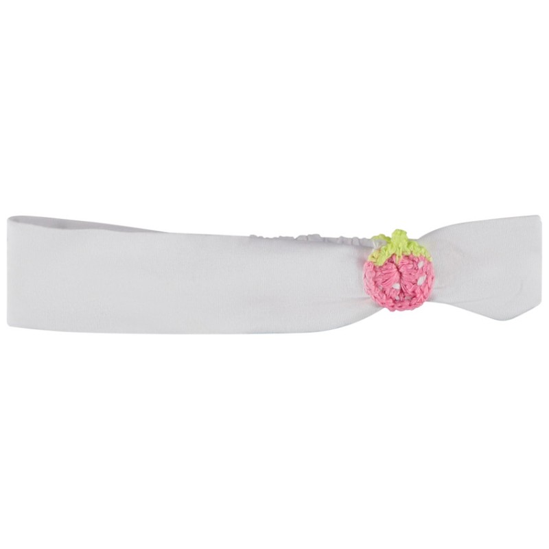 Bandeau effet resserré avec fraise en crochet pour bébé fill