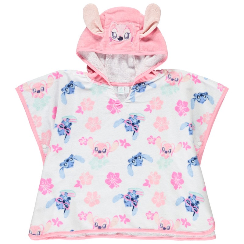 Poncho de bain imprimé Stitch & Angel Disney pour bébé fille